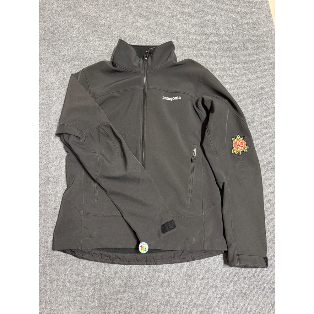 Patagonia Polartec Windbloc Women's Black Full Zip Jacket Logo Size Medium